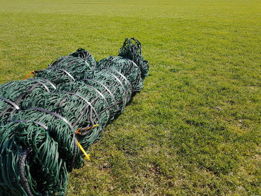 Ballfangnetz Polyethylen (PE) geknotet, Maschenweite 100 × 100 mm